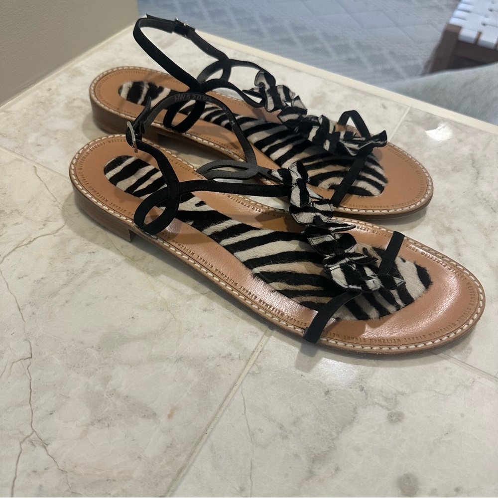 Stuart Weitzman Women's Zebra Print Flat Sandal - image 2
